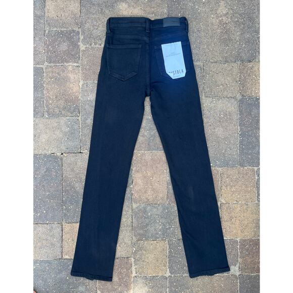 NWT Pistola Teagan high rise vented ciagarett front slit black jeans size 24 - Picture 7 of 7